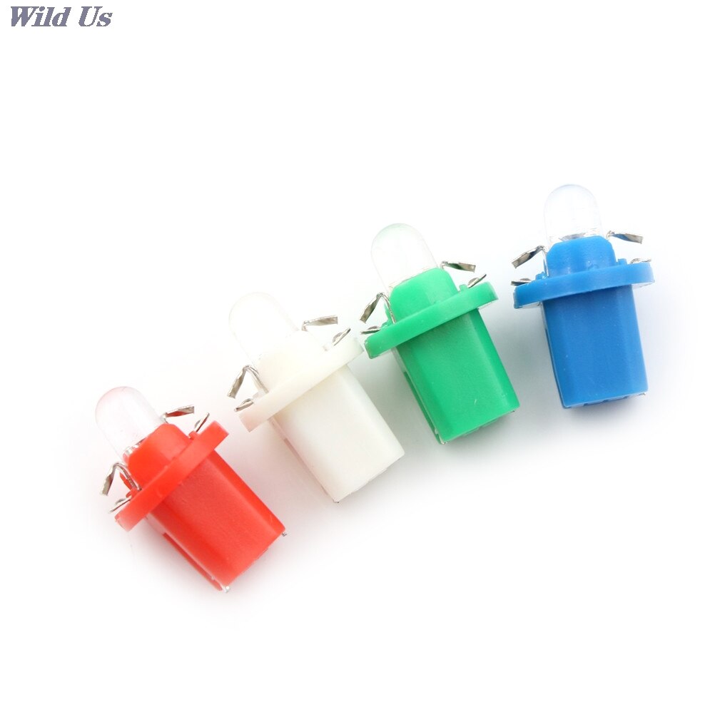 10 stk / parti flerfarvet  t5 b8.5d b8.5 smd førte billysbiler lysemitterende diode instrument instrumentbræt lyspærerdc 12 v