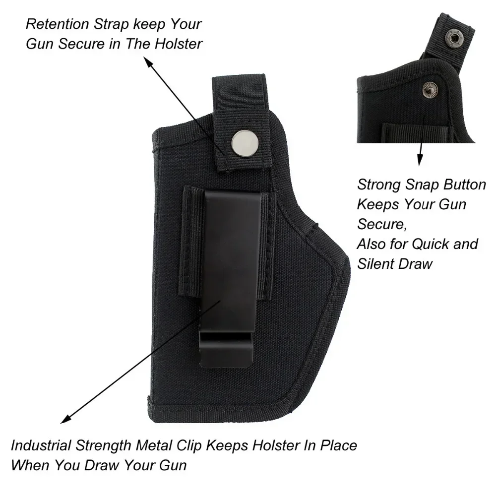 Holster Rechts Links OWB IWB Universeel voor Binnen Verborgen Draagholster voor G17 19 23 25 26 27 29 30 32 33 38 42 43 S&W M&P