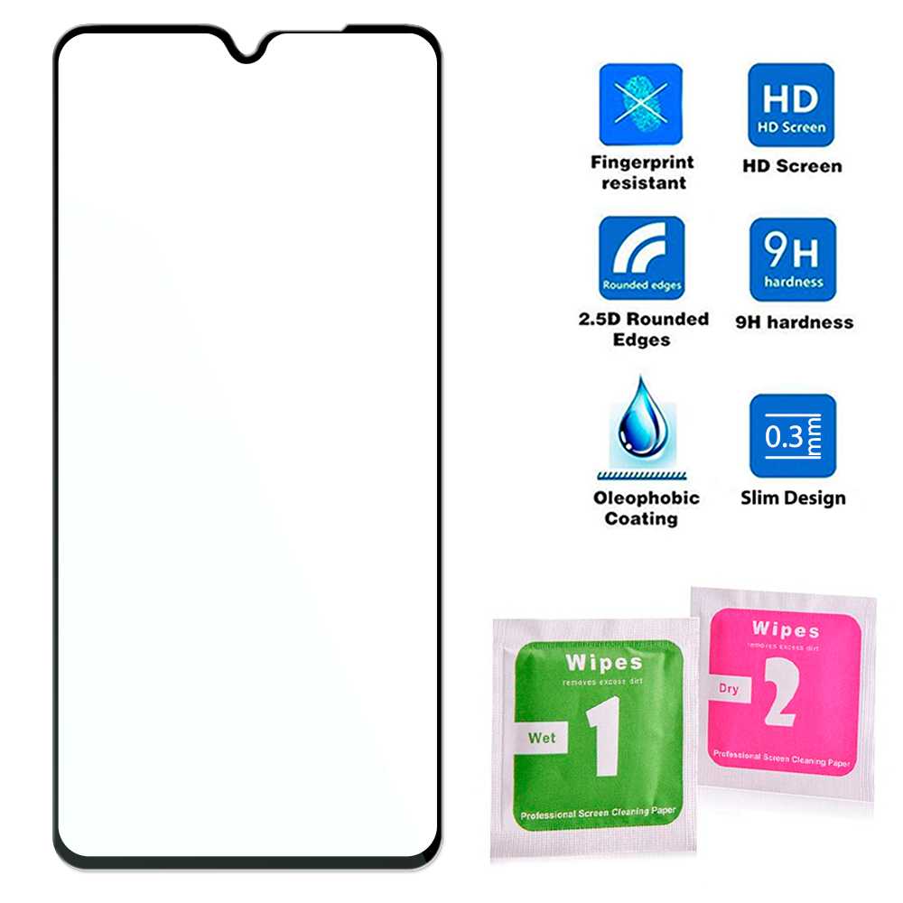 Zwarte Rand Gehard Glas Compatibel Met Xiaomi Redmi Note 8 Pro Flat 9D 9H Screen Protector Front Cover Shockproof