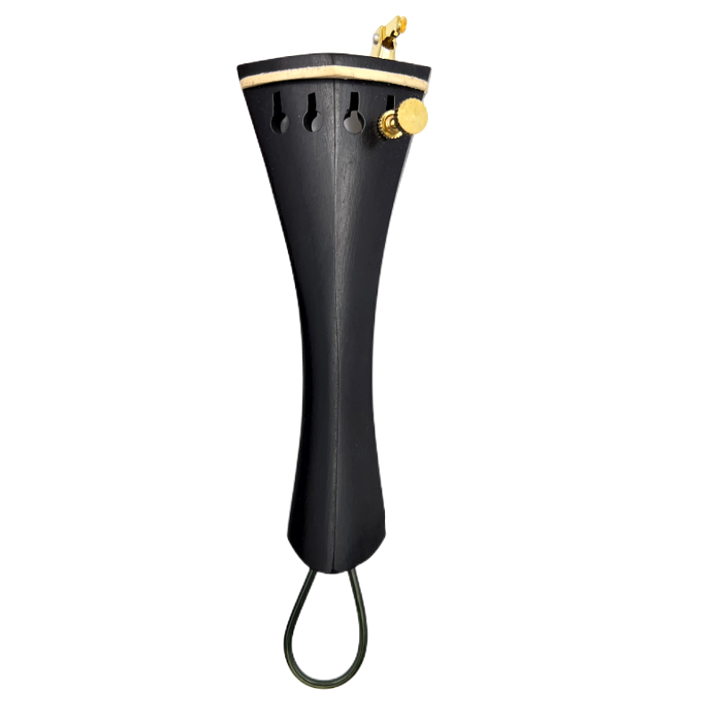 1 pieza de cola de violín 4/4 con cola de nailon, pieza trasera de piezas de violín, madera de azufaifa de /madera de ébano/palisandro, con Tun fino: Gris oscuro