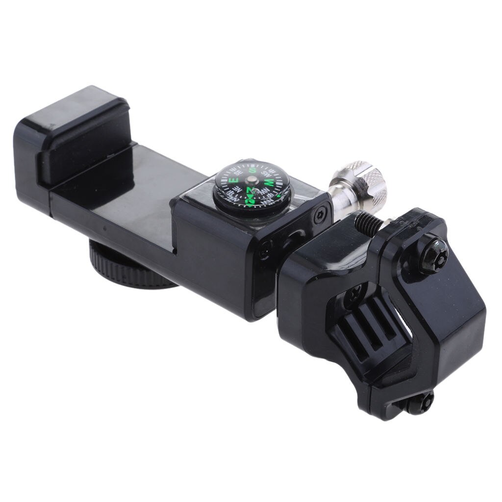 Support de téléphone portable sur guidon pour moto, avec boussole et lumière LED