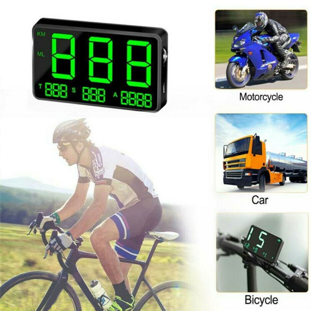 System Display Digital Car HUD Alarm Bike GPS Speedometer Universal Overspeed Warning Large Screen Electronics Motorcycles Truck