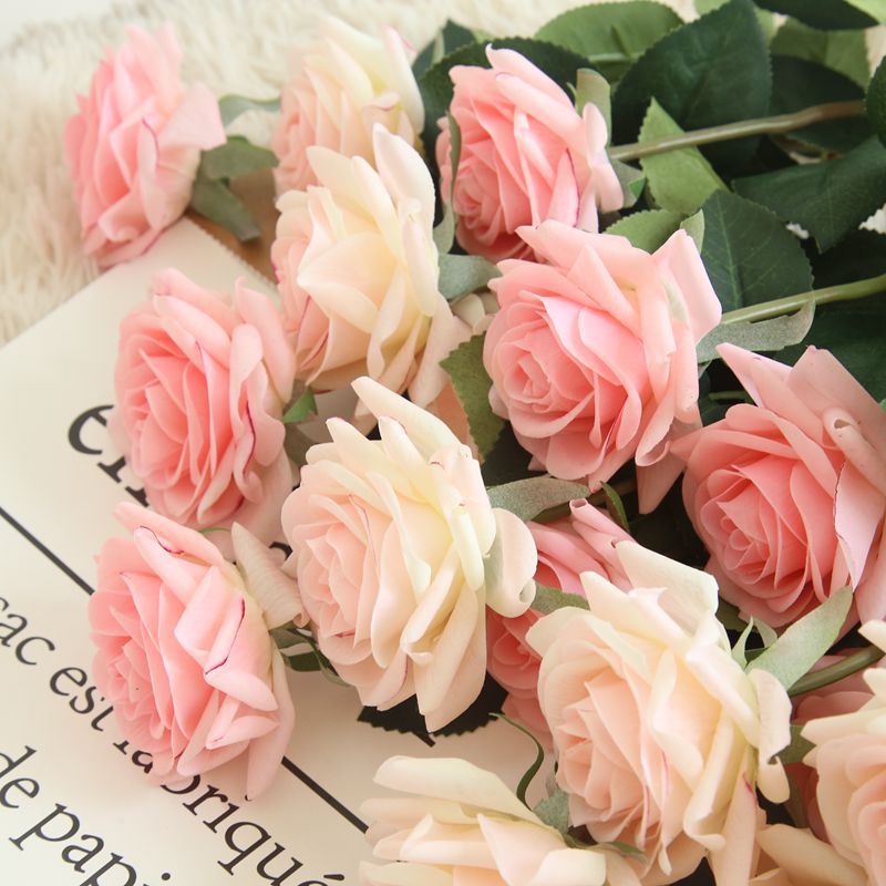 10 Stks/partij Decor Rose Kunstmatige Bloemen Zijden Bloemen Latex Real Touch Rose Bruidsboeket Thuis Party Bloemen