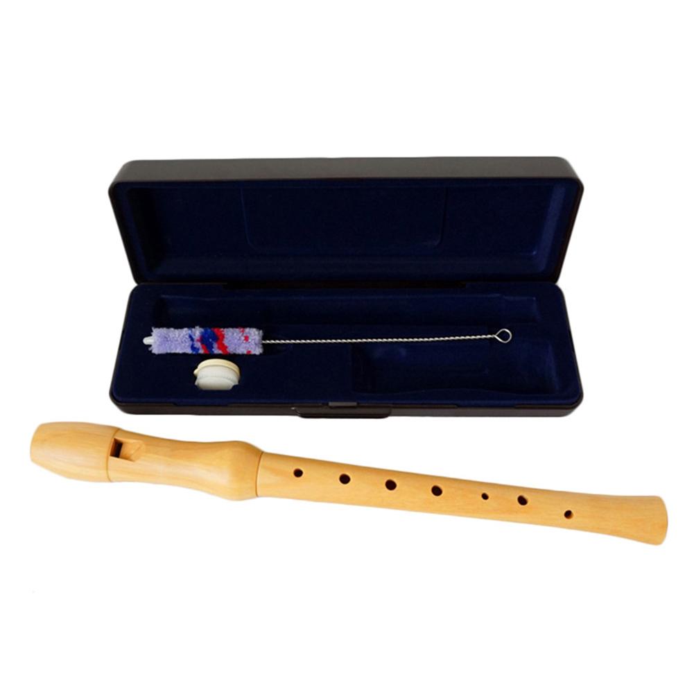 Wooden Clarinet Maple Wooden Soprano Recorder German Style Instrument With Cleaning Rod For Kids Adults 8 Holes: Default Title