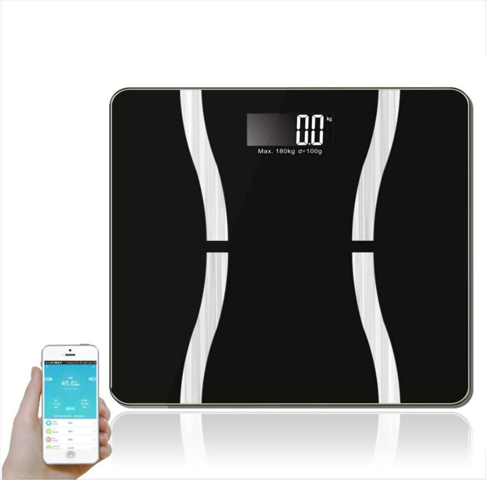 Weight scale Human body fat intelligent Bluetooth body fat Fat scale micro small program body fat scale Y: black