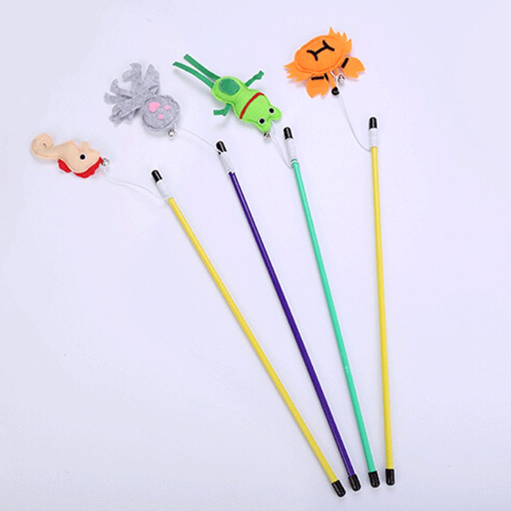 1PC zabawna zabawka dla kota kotek zwiastun Stick z dzwoneczkami interaktywne pióro zwierzę domowe gra pręt szczeniak zabawka na drucie różdżka artykuły dla zwierząt