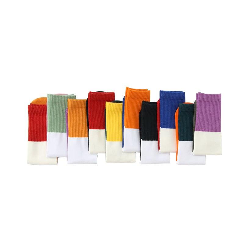 Bambini ragazzi ragazze calzini di cotone Patchwork nuovo stile moda per bambini calzini tubolari di media lunghezza per neonata calzini al ginocchio per 2-8T