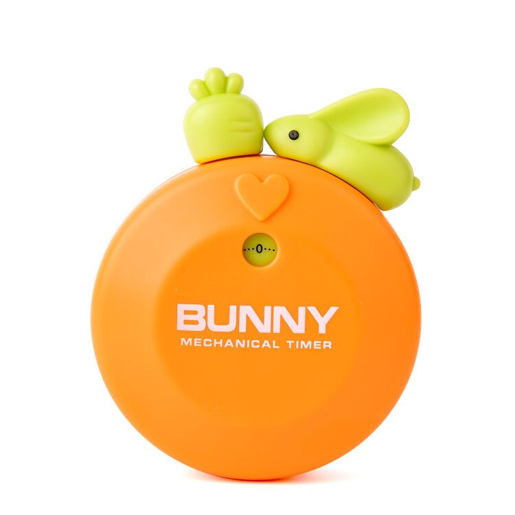 Minuterie de cuisine mécanique 60 Minutes, dessin animé lapin, navet, alarme, rappel de compteur, accessoires de cuisine utiles: Orange