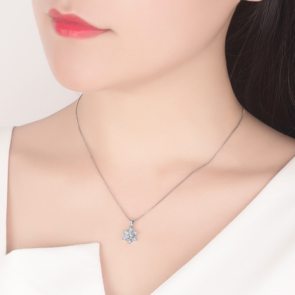 NEHZY-collier flocon de neige en cristal pour femmes, , pendentif simple, rétro, , joli, fleur argent