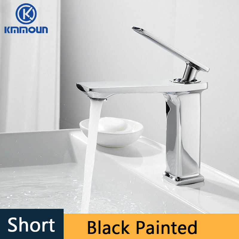 Waterval Basin Kraan Cold Mixer Basin Sink Tap Messing Zwart Wit Goud Badkamer Mixer Crane Home Hardware Kraan: chrome polished