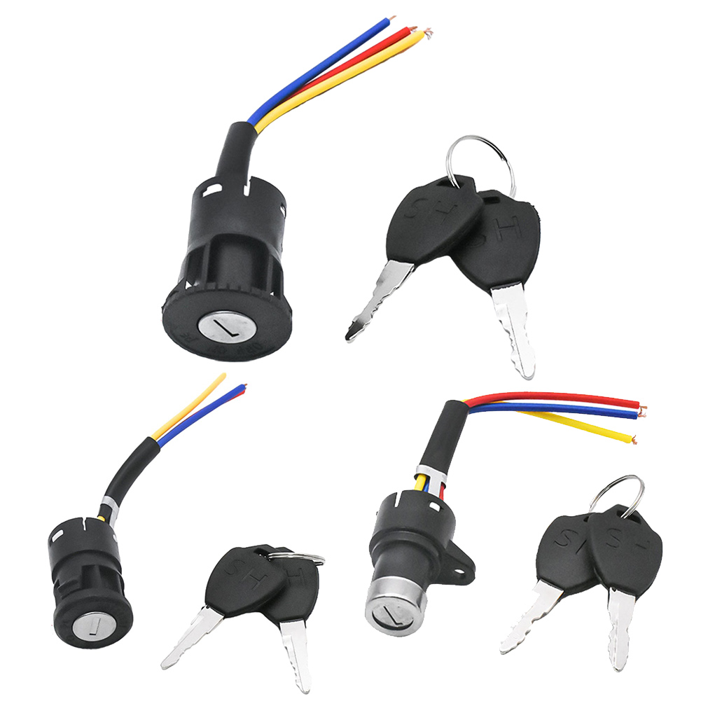 Llave de interruptor de encendido para bicicleta eléctrica, bloqueo de 3 posiciones de cable para patinete eléctrico, candado para bicicleta eléctrica + llave, accesorios eléctricos para bicicleta