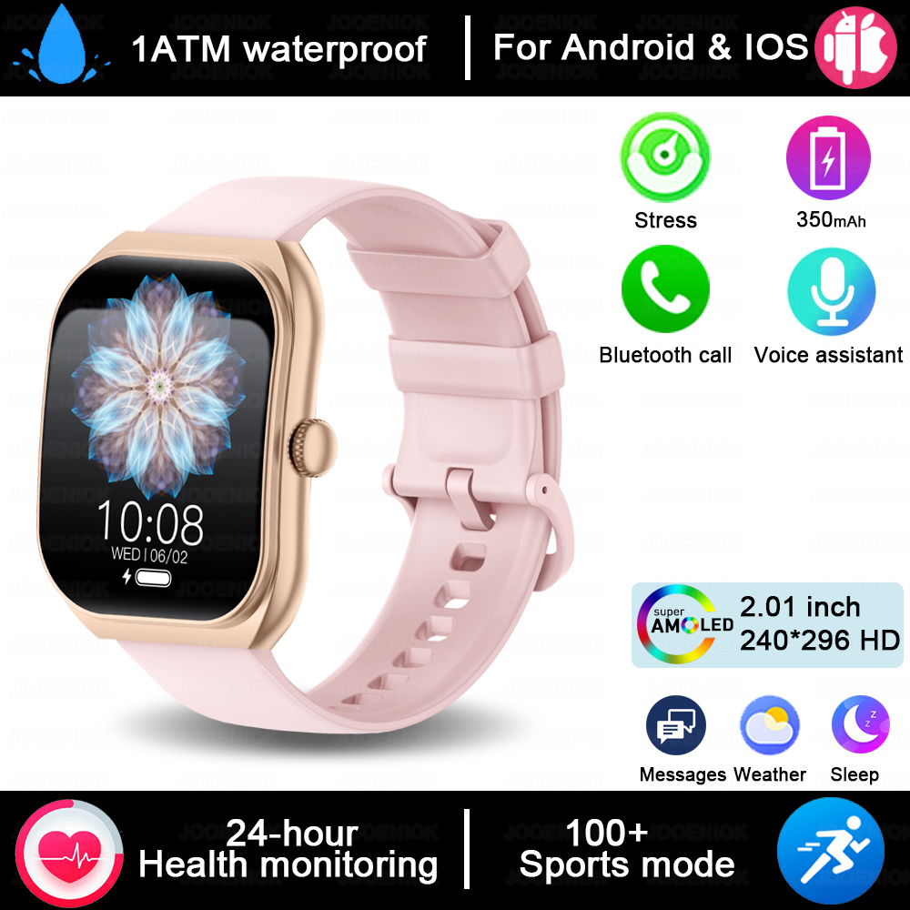 2025 Nuovo 2.01-Pollici Grande Schermo HD Smartwatch 1ATM Impermeabile Modalità Multi-sport Frequenza Cardiaca Chiamata Bluetooth accorto guarda per XIAOMI: BIANCO