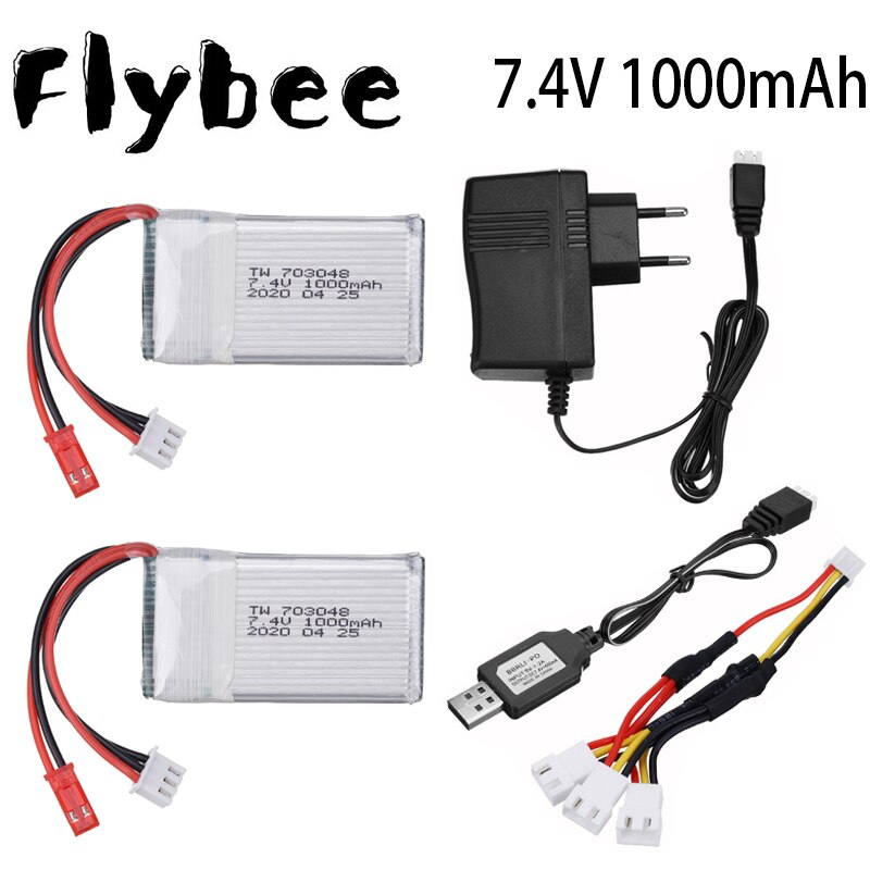 7,4 v 1000mah 703048 Lipo Batterie Mit ladegerät Für MJXRC X600 U829A U829X F46 X601H JXD391 FT007 RC spielzeug teile