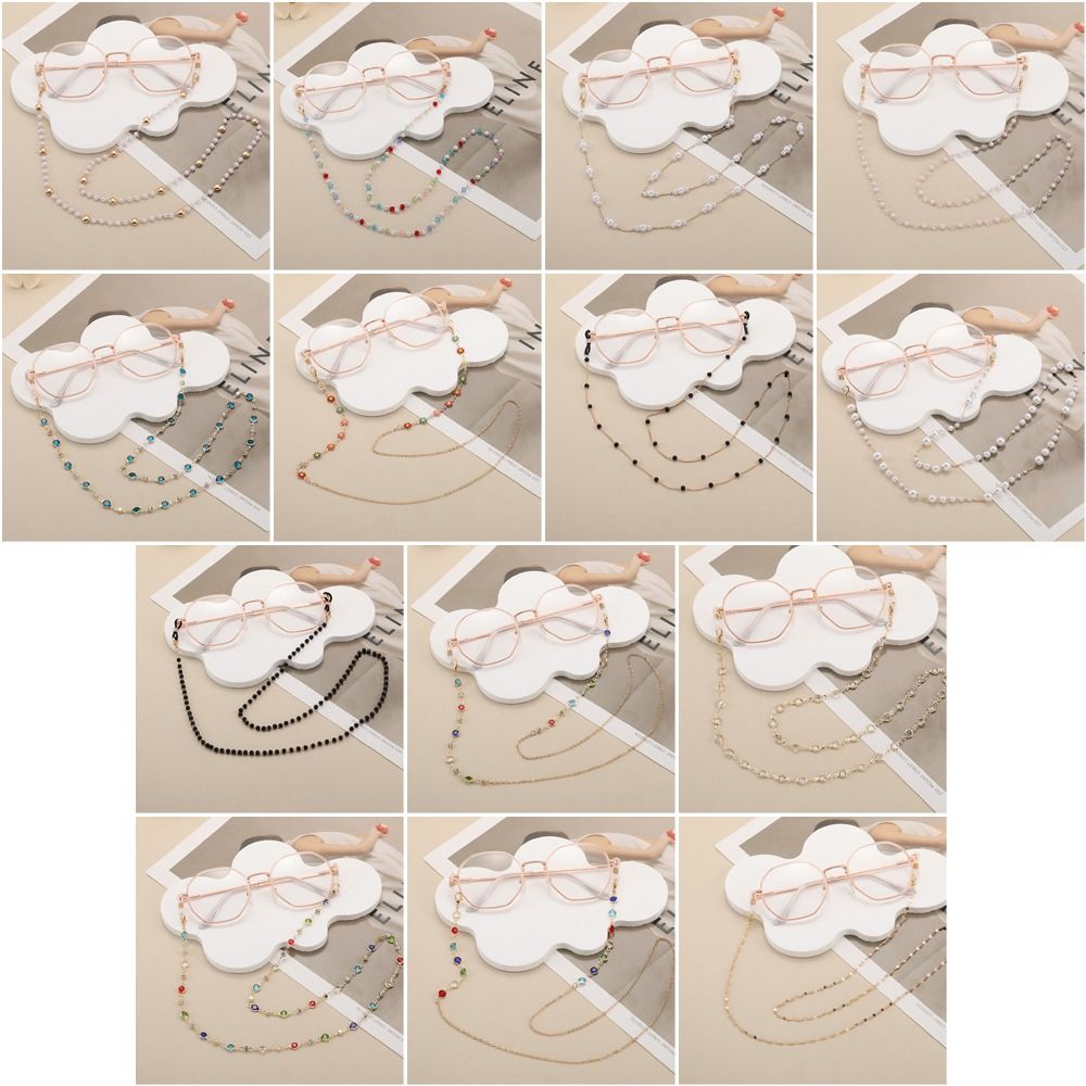 Jewelry Vintage Beads Glasses Chain Bohemian Crystal Glasses Chain Copper Lanyard Mask Chain Eyewear Accessories