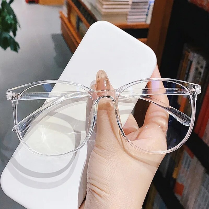 Anti Radiation Glasses for Women Retro Round Glasses Frame Anti Blue Light Eyeglasses: Red