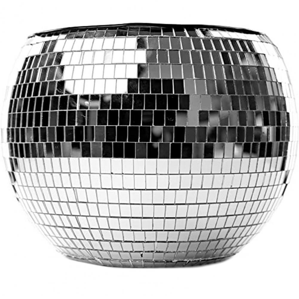 Seau à glace Flash en forme de boule Disco, prisme, charge, grande capacité, miroir en verre résistant au froid, seau à glace Disco, fourniture de fête: Default Title