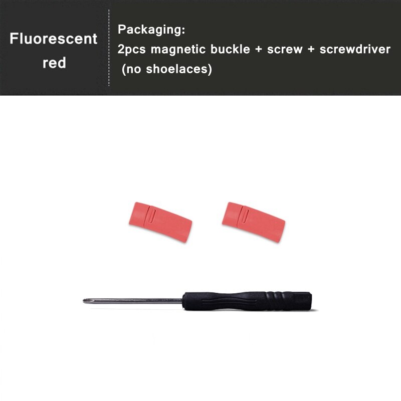 24 couleurs lacet boucle métal verrouillage lacets magnétique boucle accessoires métal dentelle serrure bricolage Sneaker Kits métal dentelle boucle: Fluorescent red