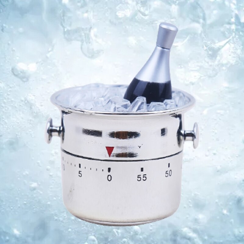 Household Bucket Shaped Kitchen Timer Kitchen Bell Plastic Mechanical Wind-Up Timer Time Reminder for Kitchen Supplies