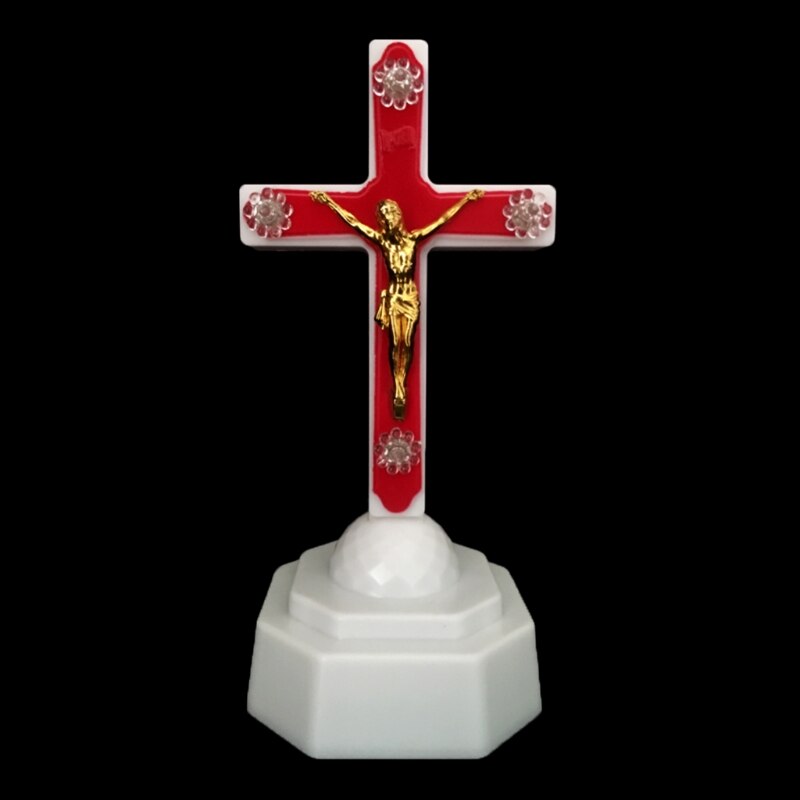 Led Licht Christus Jezus Lcon Kruis Thuis Kerk Bid Ornamenten Kerk Souvenirs U90A: Rood