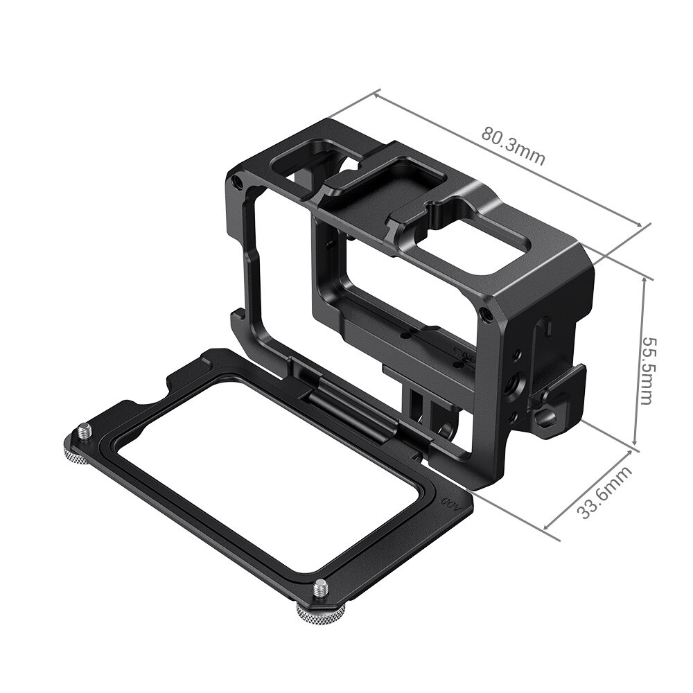 Smallrig Kooi Voor Dji Osmo Action Compatibel Met Microfoon Adapter Camera Kooi Met Koud Schoen Mounts 2475