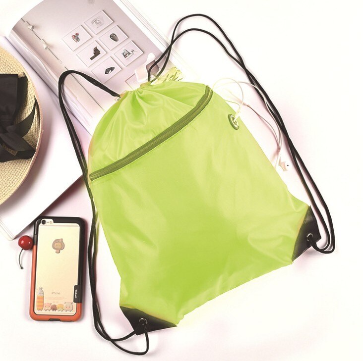 Mini Waterproof Nylon Shoe Bags Storage Gym Bags Drawstring Dust Backpacks Storage Pouch Outdoor Travel Duffle Sports Bags 30: LightYellow