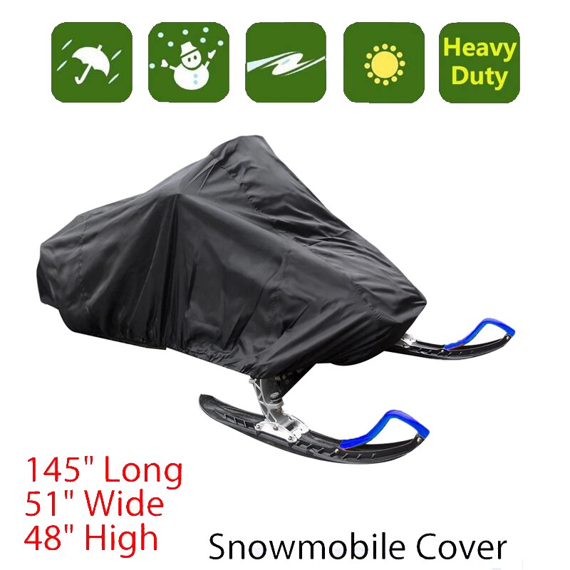145 inch x 51 inch x 48 inch Snowmobile Cover Waterproof Dust Trailerable Sled Cover Storage Anti-UV All-Purpose Cover Winter Mo