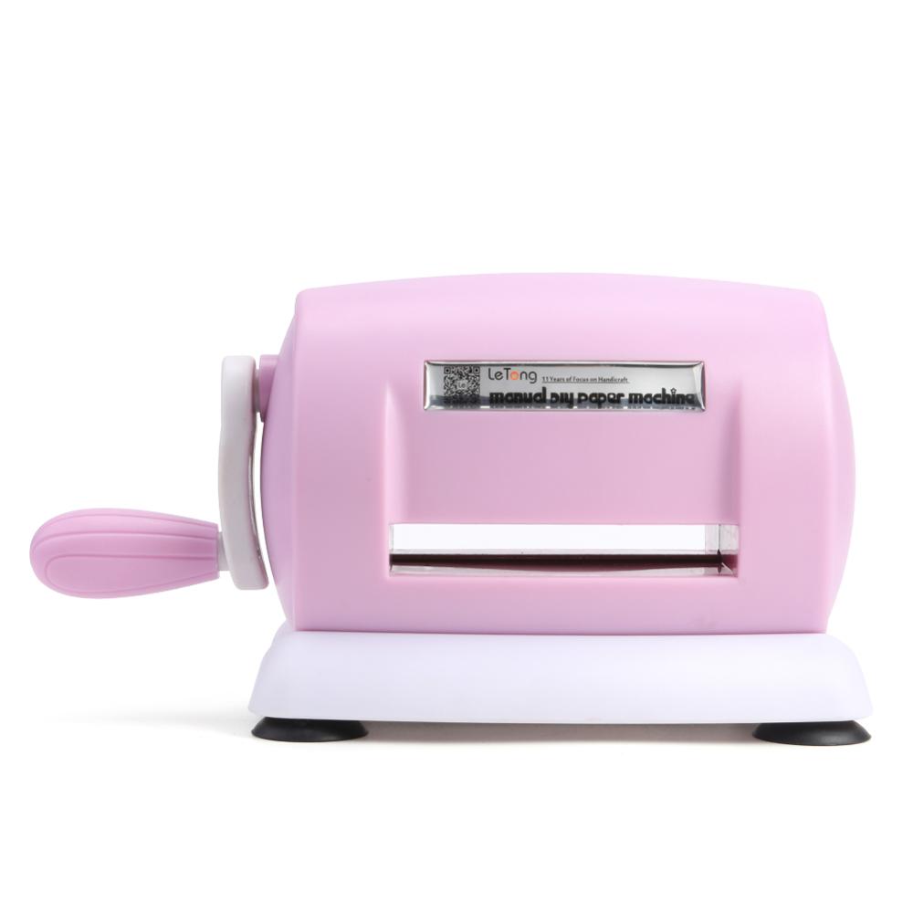 DIY Plastic Paper Cutting Embossing Machine Craft Scrapbooking Album Cutter Paper Cutter Piece Die-Cut Machine Handmade Tool: Pink 3