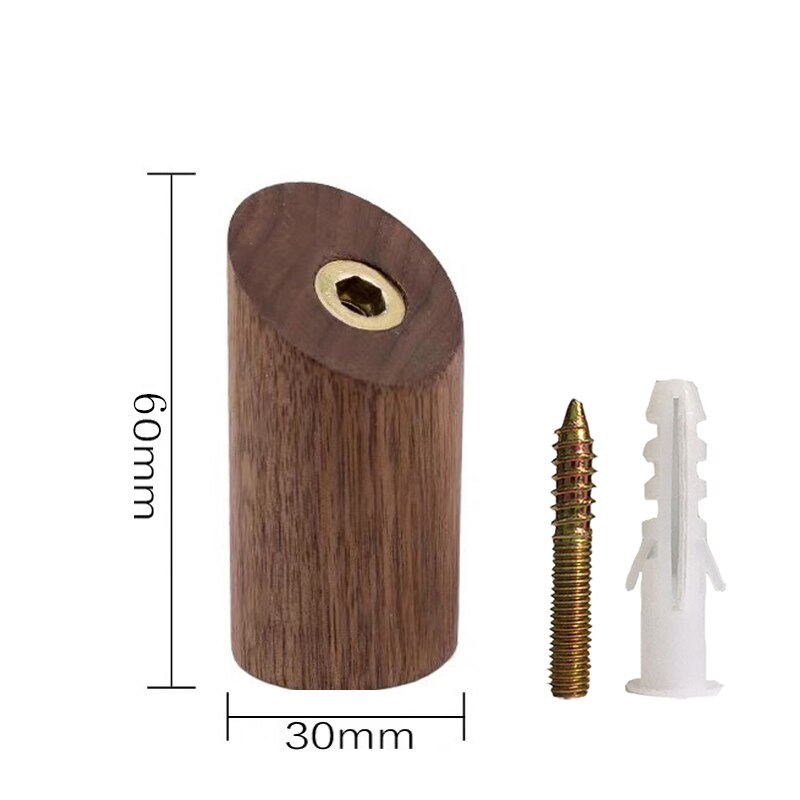 Cintre mural en bois naturel pour vêtements, porte-manteau, porte-clés, chapeau, écharpe, articles divers, sac à main, organisateur de rangement, support de salle de bain: Black walnut 6x3cm