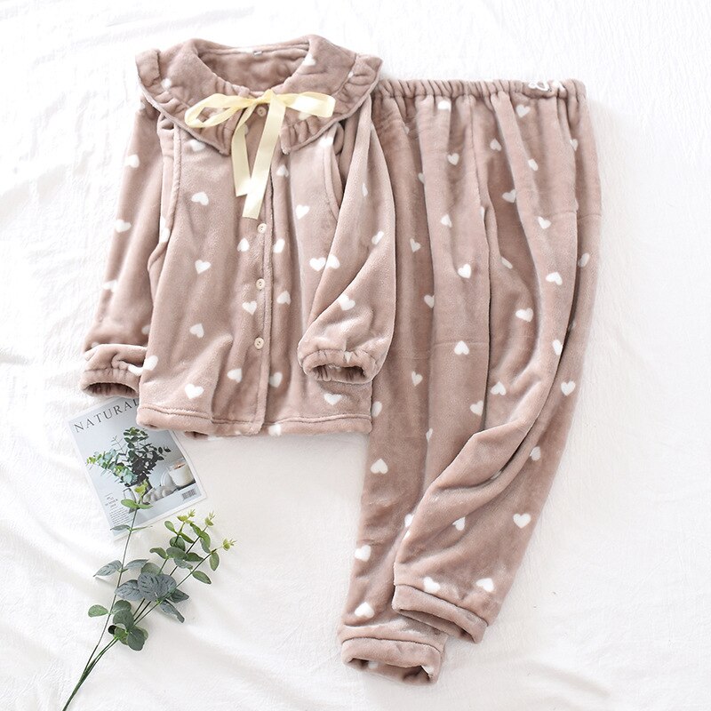 Frauen Pyjama Mutterschaft Schlaf Schwangerschaft Kleidung Herbst Winter Neue Flanell Schwangere Pijama Stillen Nachtwäsche: 1 / XL