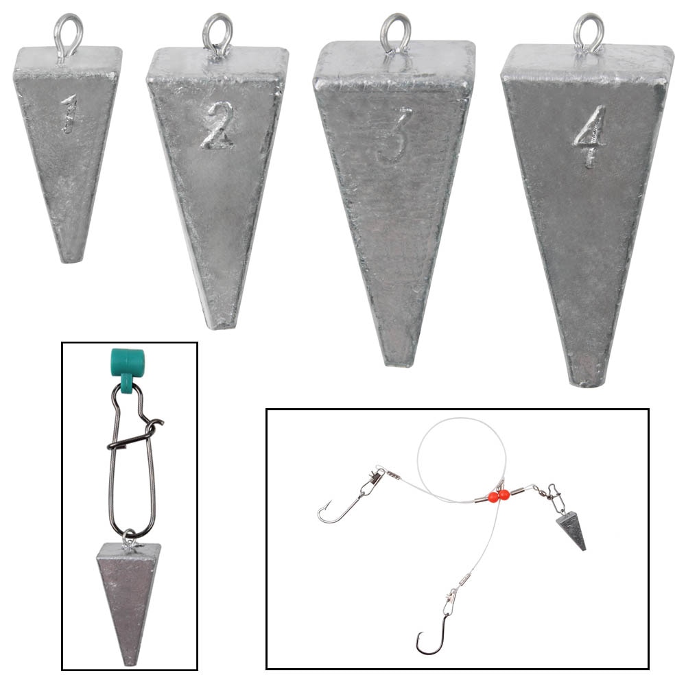 Shaddock 5Pcs Pyramid Sinker Weights Surf Fishing Lead Sinker Weights For Saltwater Freshwater Fishing