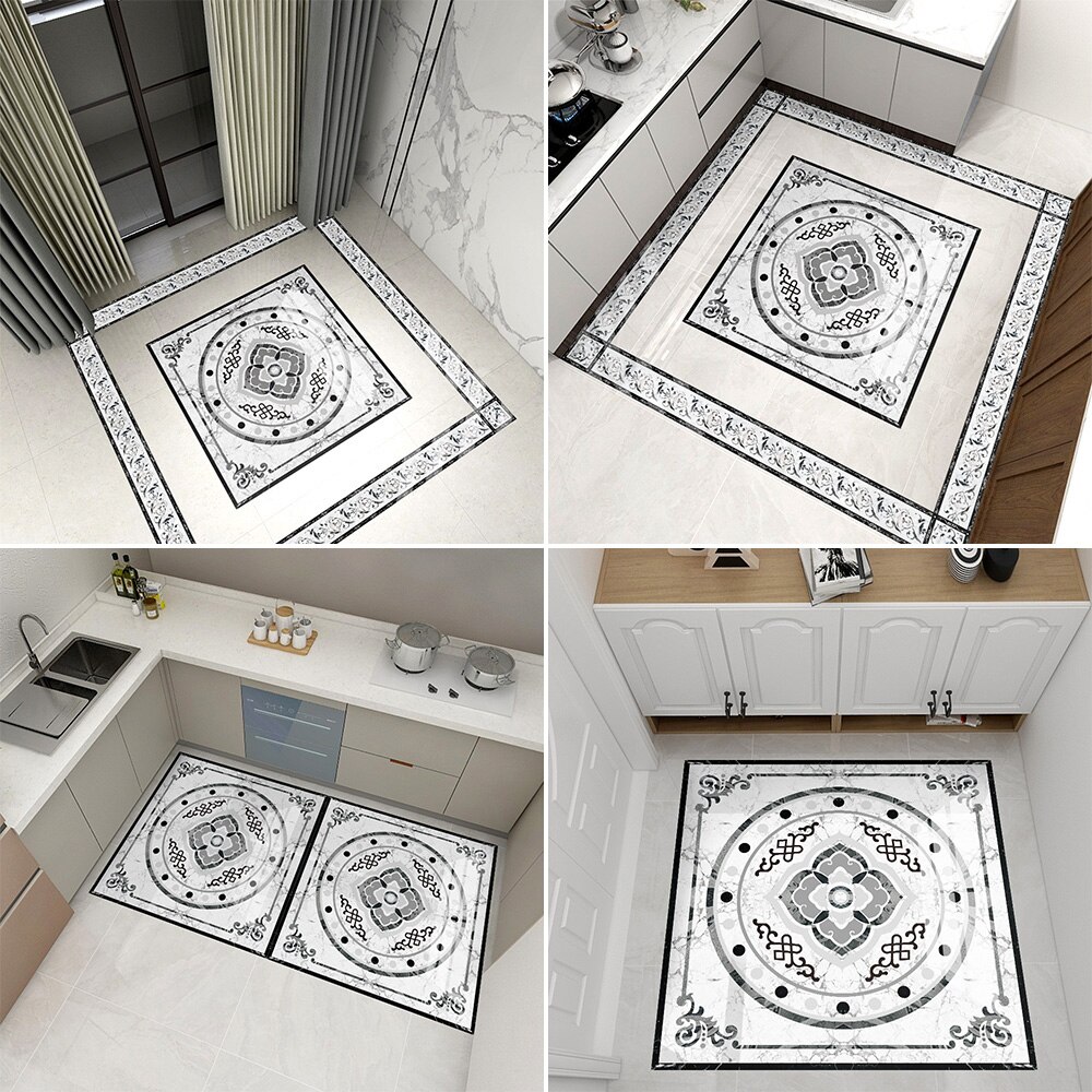 Parkettgolv klistermärken i europeisk stil pvc högblankt material dekoration klistermärken korridor veranda kakel renovering klistermärken marmor