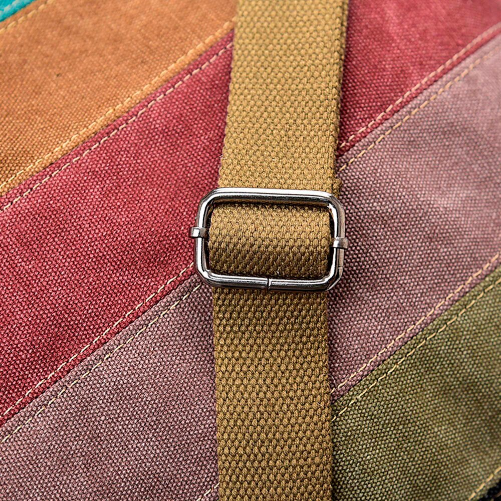 neue lässig Frauen Leinwand Reißverschluss spleißen Streifen Crossbody-tasche Schulter Kupplungen Tasche Handtasche Große frauen Totes