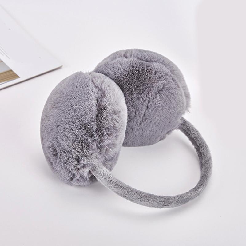 réglable fausse fourrure hiver cache-oreilles unisexe couleur unie casque fourrure casque pour filles en peluche oreille plus bandeau: 4