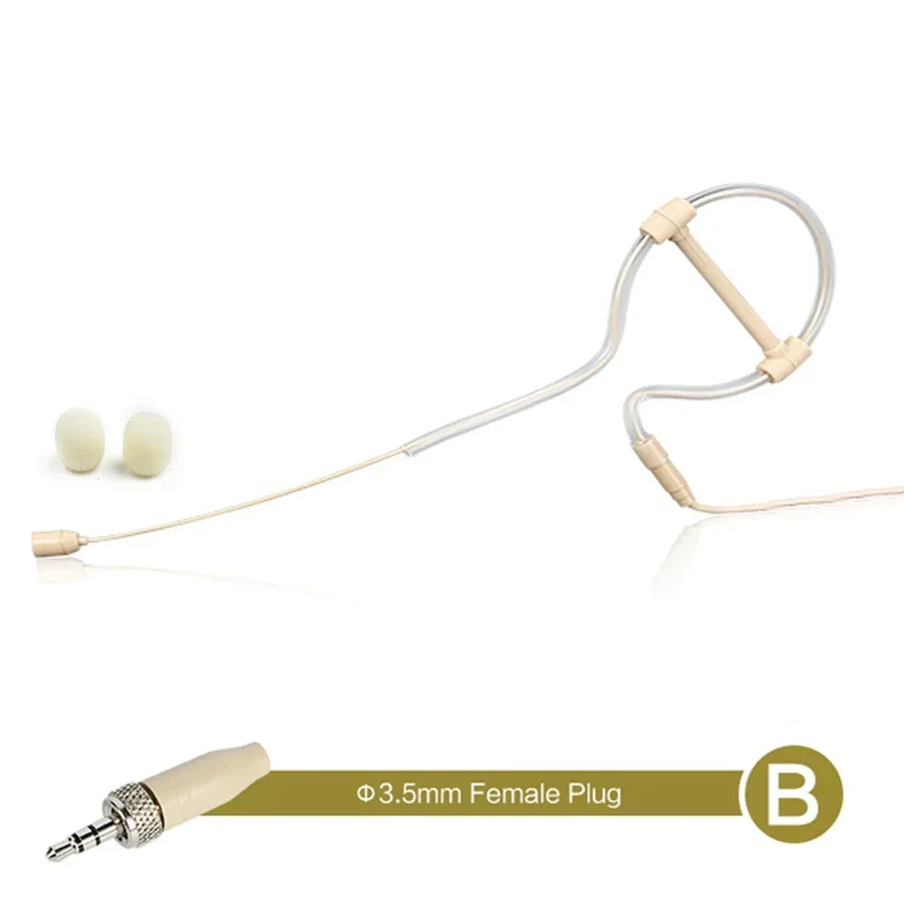 Einzelner OhrbüGel, bin Kopf getragenes Mikrofon, omnidirektionaler Kondensator, Freisprecheinrichtung, 3,5 mm, 3-poliger 4-poliger XLR-Stecker mit Mikrofonabdeckungen: Lila