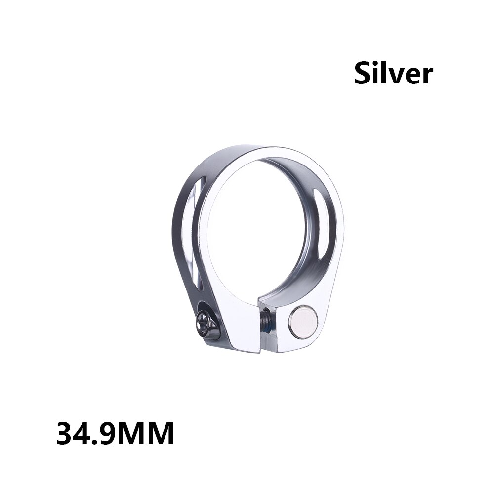 1PC Bike Alloy Tube Clip Quick Release Seatposts Clamp Saddle Bicycle Retaining Bolt Cycling Fixed Repair Part Seatposts Clamp: Silver 34.9MM