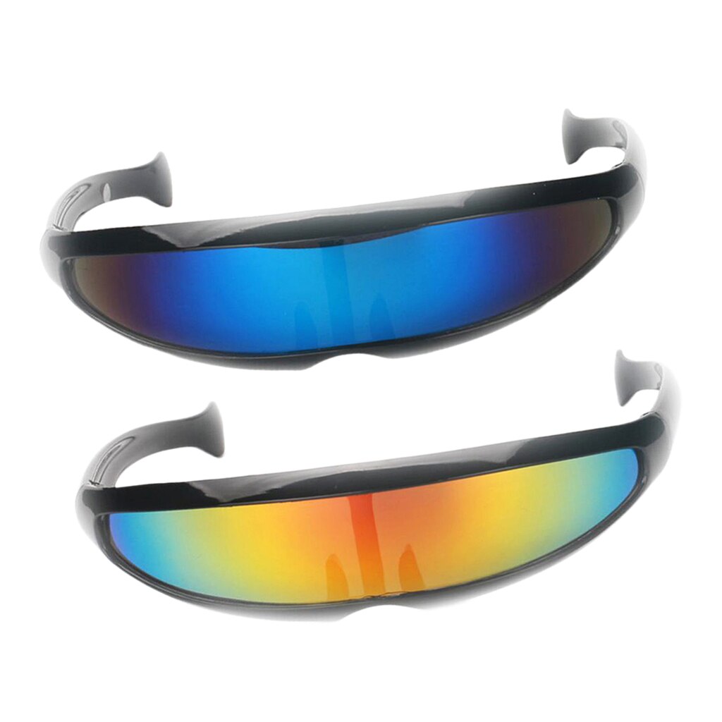 Paquet de 2 nouveauté futuriste cyclope miroir lunettes de soleil lunettes de Costume pour adultes enfants