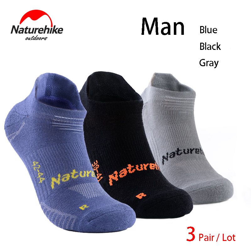 Naturehike 3 Paare Sport Socken Professionelle Lauf socken atmungsaktiv männer frauen Camping Wandern Fitnessstudio socken Schnell trocknend: Man / M