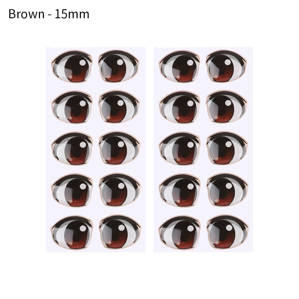 10 Pair Cute Cartoon Eyes Stickers Boy Anime Figurine Doll Face Organ Paster Decals DIY Glass Eye Chips Paper Doll Accessories: Copper