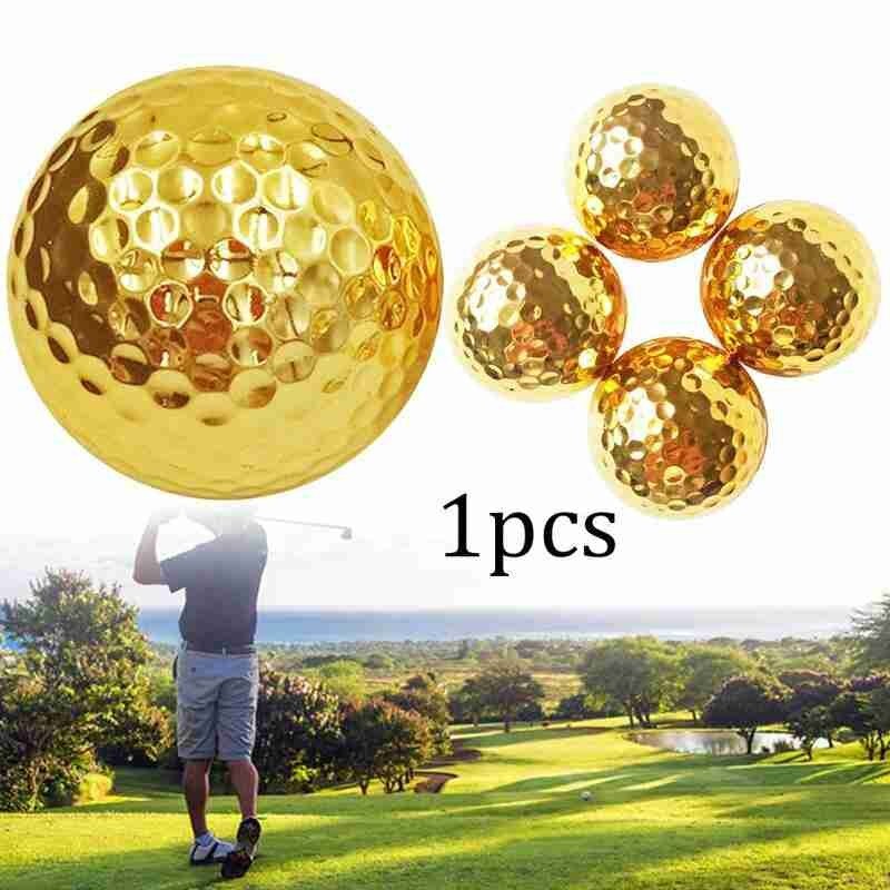 Gold Golf Balls luxury Royal plating Gold Golf Balls Golfer Indoor Outdoor Swing Putter Training Balls for Friend family