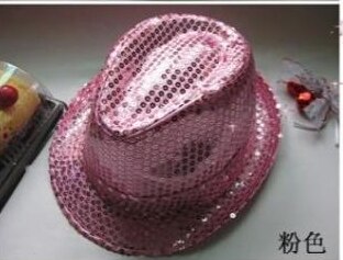 Sexy Sequin Hoed Podium Hoed Festival Optredens Cap Multicolor: pink
