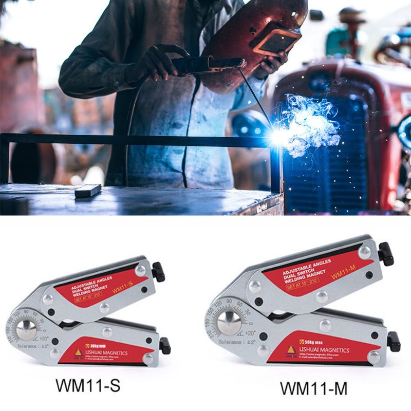 WM11 15-210 degree On/Off Adjustable Angles Welding Magnet/Switchable Neodymium Magnetic Welding Holder S/M Size