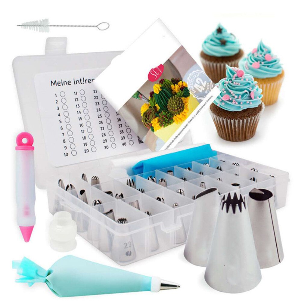21pcs Cake Decorating Tools Icing Tips Confectionery Bag Turntable Pastry Nozzles Converter Baking Tools For Cakes: C2106