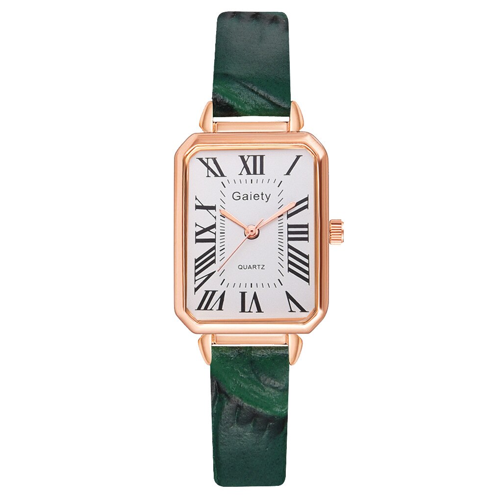 Relojes Para Mujer Reloj Mujer Marcas Famosas De Lujo Relojes De Cuarzo Para Mujer Mujer Correa de bambú coreana para mujer, Reloj de pulsera de cuarzo con números romanos cuadrados, conjunto de: 1