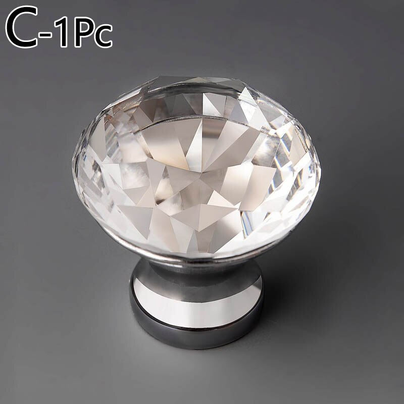 Rose Gold Door Knobs 30mm Diamond Shape Crystal Glass Knobs Drawer Pull Kitchen Cabinet Door Wardrobe Handles Hardware