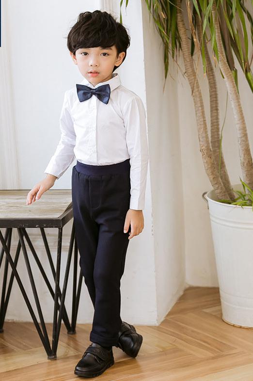 Children Cotton Japanese Korean School Uniforms Girls Boys White Shirts Navy Blue Skirt Pants Kindergarten Clothing Sets Outfit: boys set / 110cm height