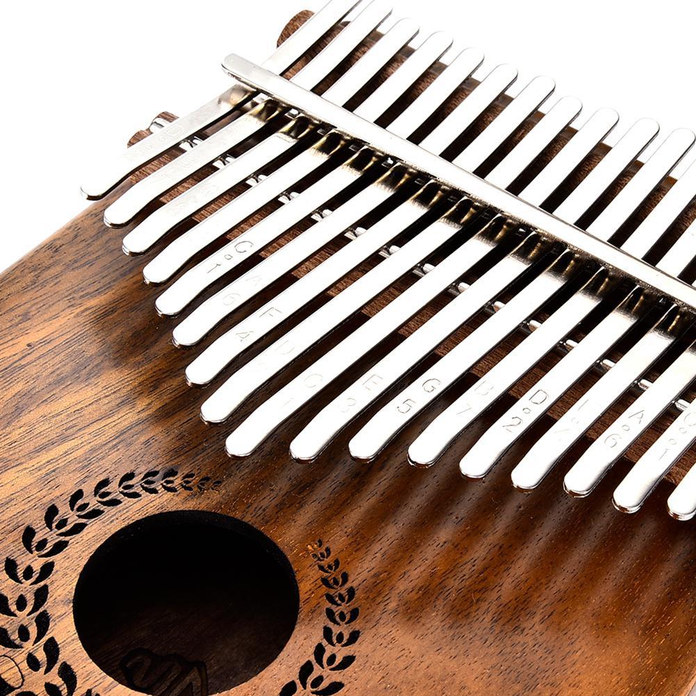 Kalimba de madera maciza con 17 teclas, instrumento Musical Kalimba de 17 teclas, pastilla eléctrica, con bolsa y Cable