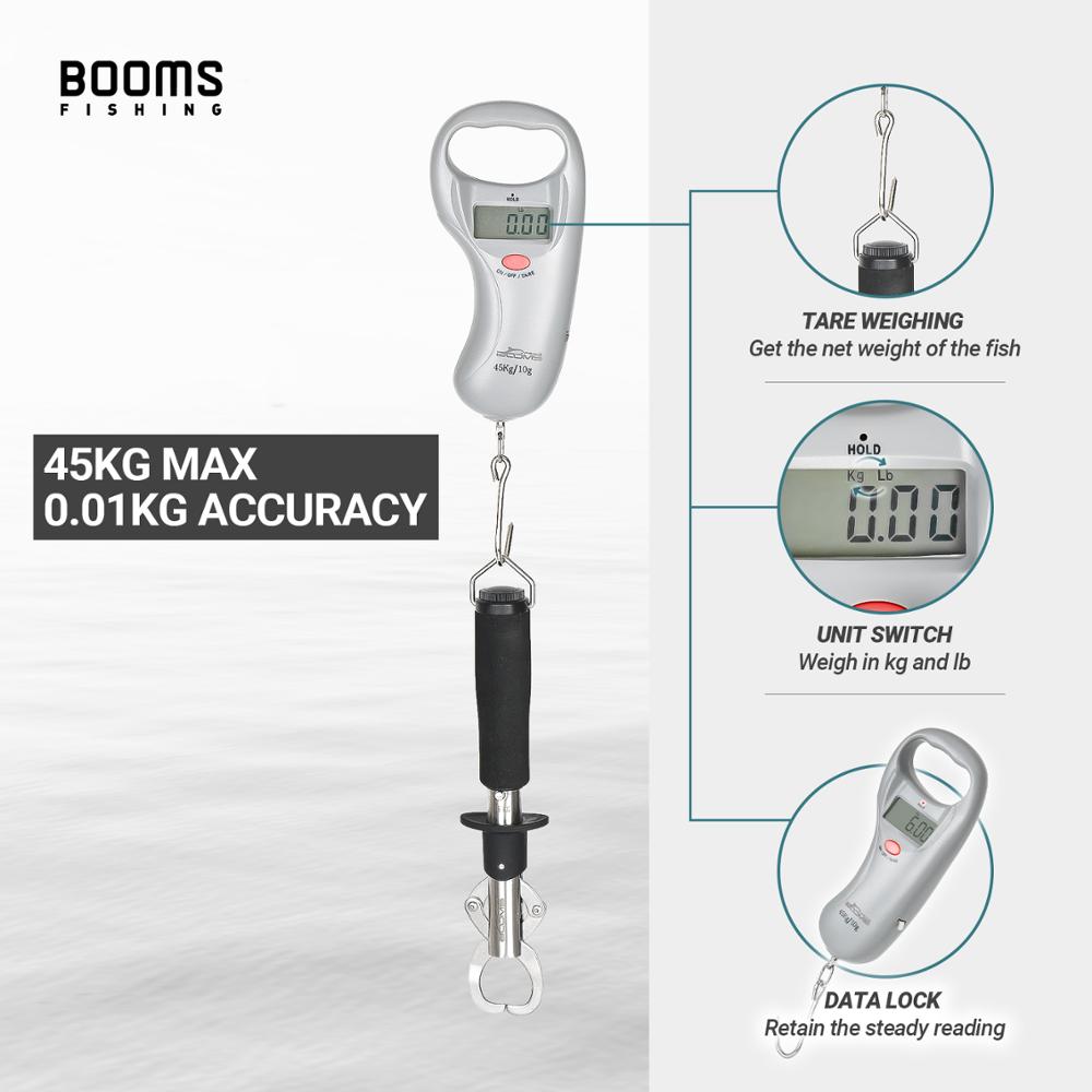 Booms Fishing C02 Fish Scale Digital Fishing Weight Scale with Tape Measure