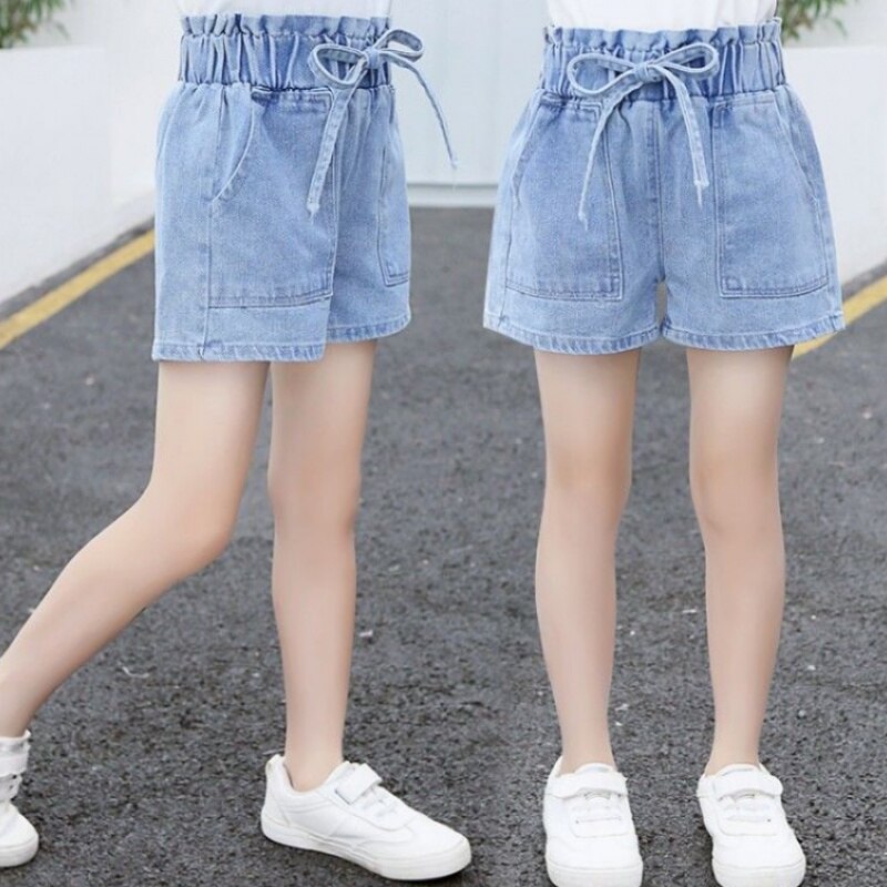 Meisjes denim shorts blauw zomer kindershorts voor meisjes 12 4 6 8 10 tienermeisjes jeans kinderbroeken