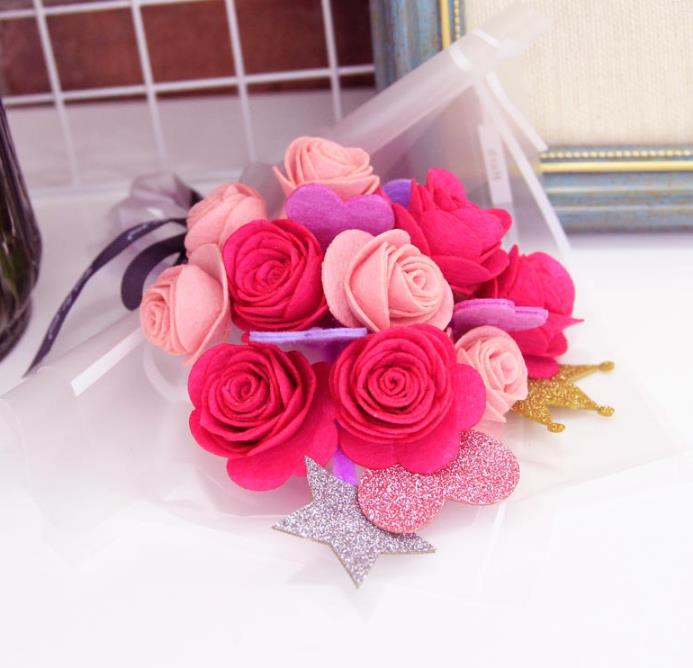 felt flowers Fabric Felt kit Non-woven cloth Craft DIY Sewing set Felt Handwork Material DIY flower felt diy craft: 3