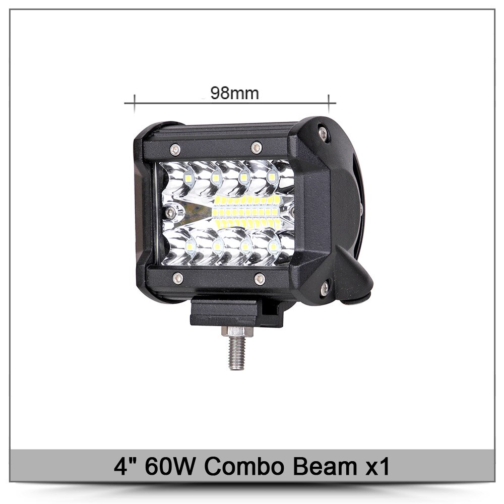 4" 7" 12" 20 Inch Led Bar Light For RC Car 4x4 Off road 4WD Truck ATV 12V 24V Trailer Motorcycle Combo Offroad Work Barra Lights: 4 Inch 60W x1